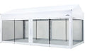 10 Foot by 20 Foot White Rectangular Pop Up Canopy with Removable Sidewalls and Wheeled Carry Bag J749
