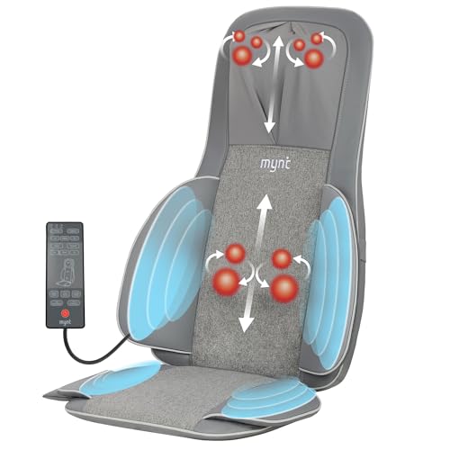 3D Shiatsu Neck and Back Massager with 10 Deep Kneading Nodes and Heat, Black D291594