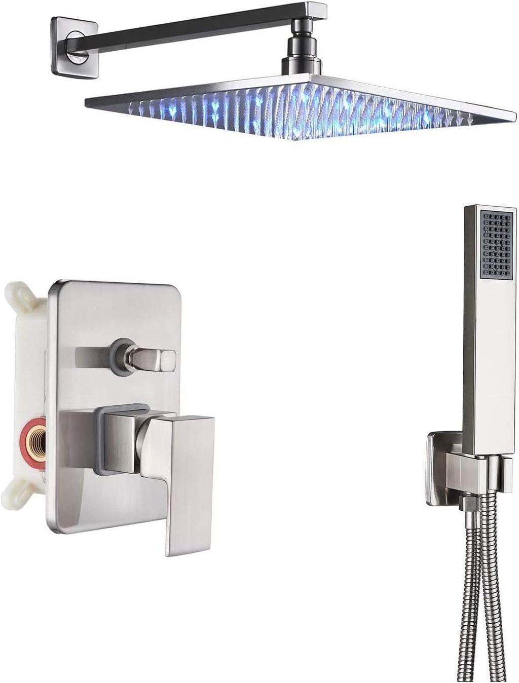 12" Square Rainfall Shower with Handheld Spray Chrome Finish N36823