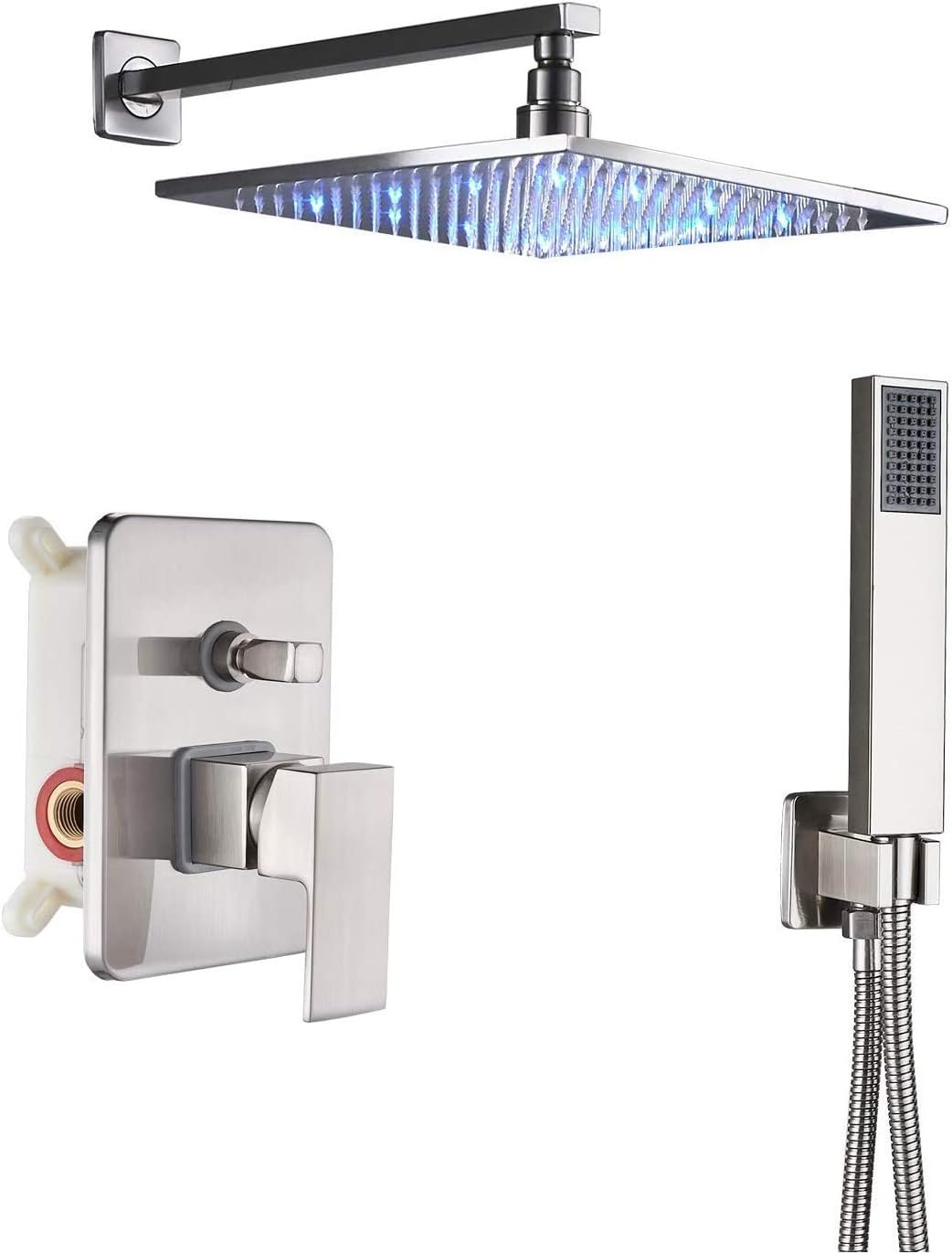 12" Square Rainfall Shower with Handheld Spray Chrome Finish N36823