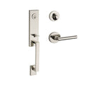 Polished Nickel Single Cylinder Handleset with Tube Lever and Round Rose D5781