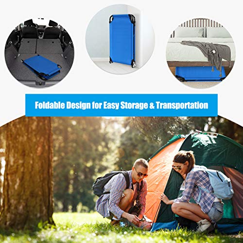 Folding Camping Cot Bed with 600D Oxford Fabric Grey L58010