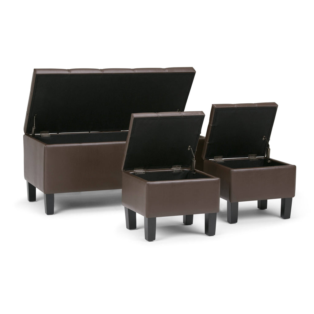Slate Grey Rectangle Storage Ottoman K911