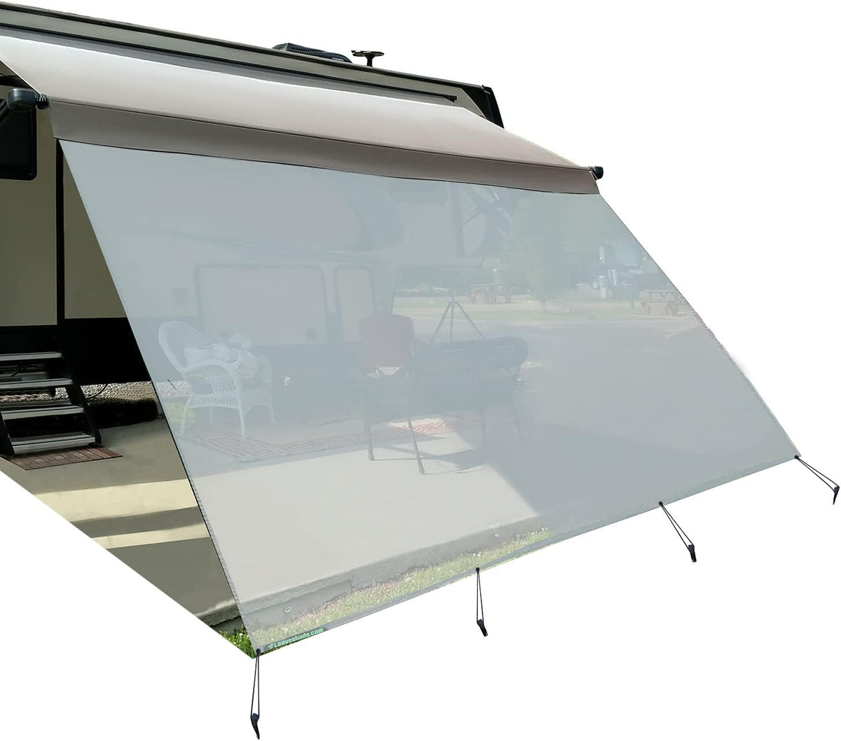 Gray Mesh RV Awning Sunshade Screen 8'X12'3'' B24935