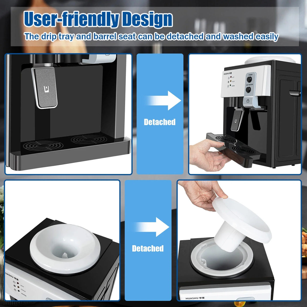 5 Gallon Top Loading Water Cooler Dispenser Hot+Cold Black Y553