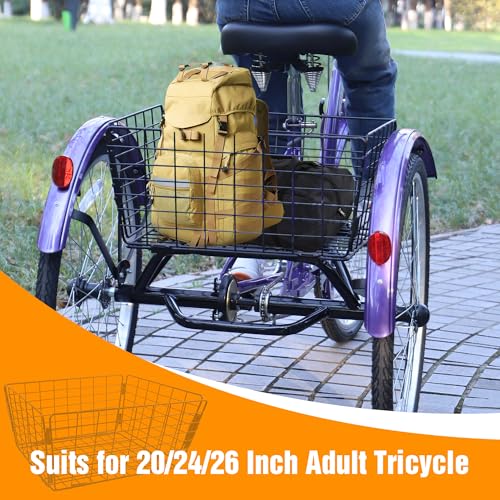 Folding Large Capacity Steel Tricycle Basket G79830