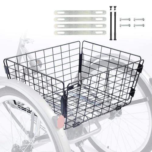 Folding Large Capacity Steel Tricycle Basket G79830