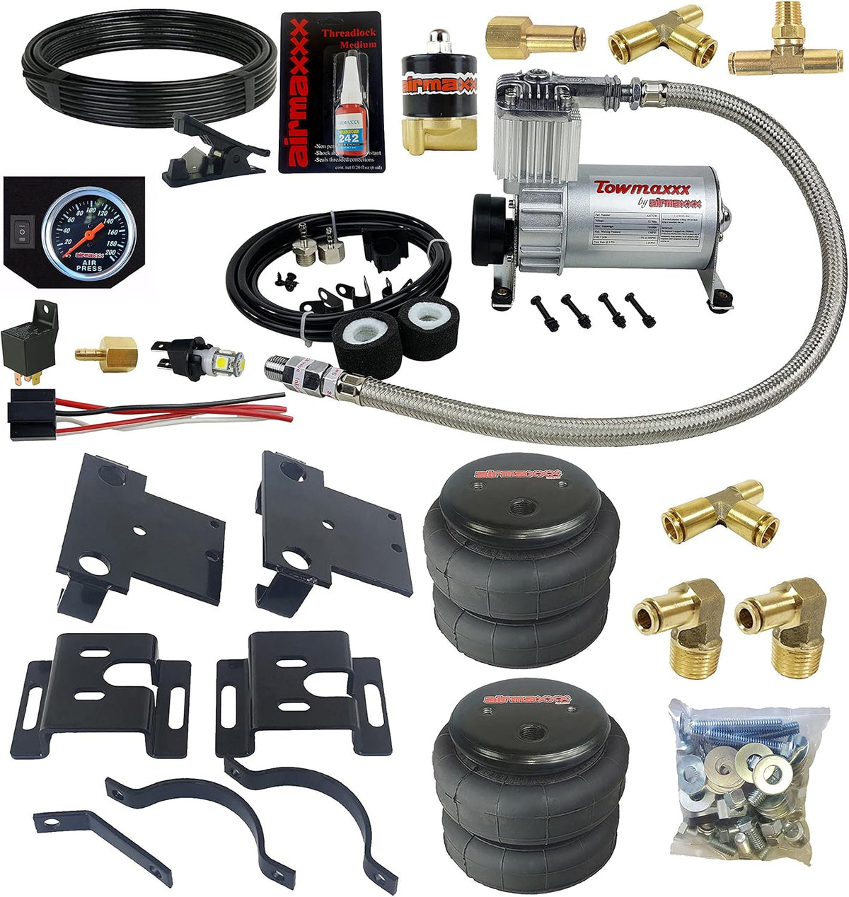 Air Over Load Tow Kit & Compressor with White Gauge G40373