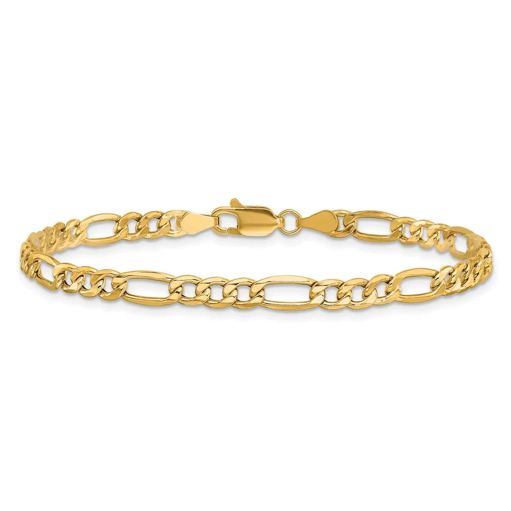 10 Karat Yellow Gold Figaro Chain Bracelet O2030