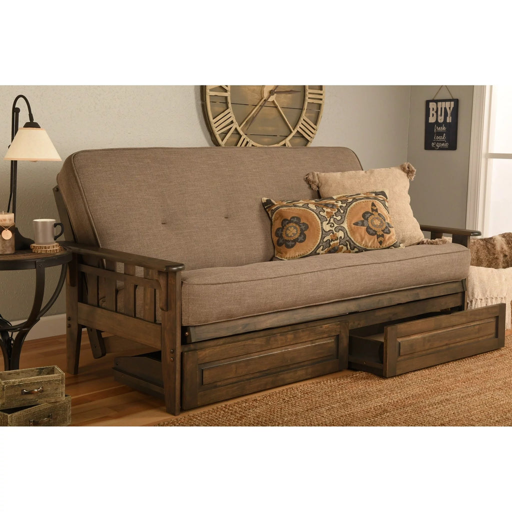 Wood Futon Frame with Storage P6284
