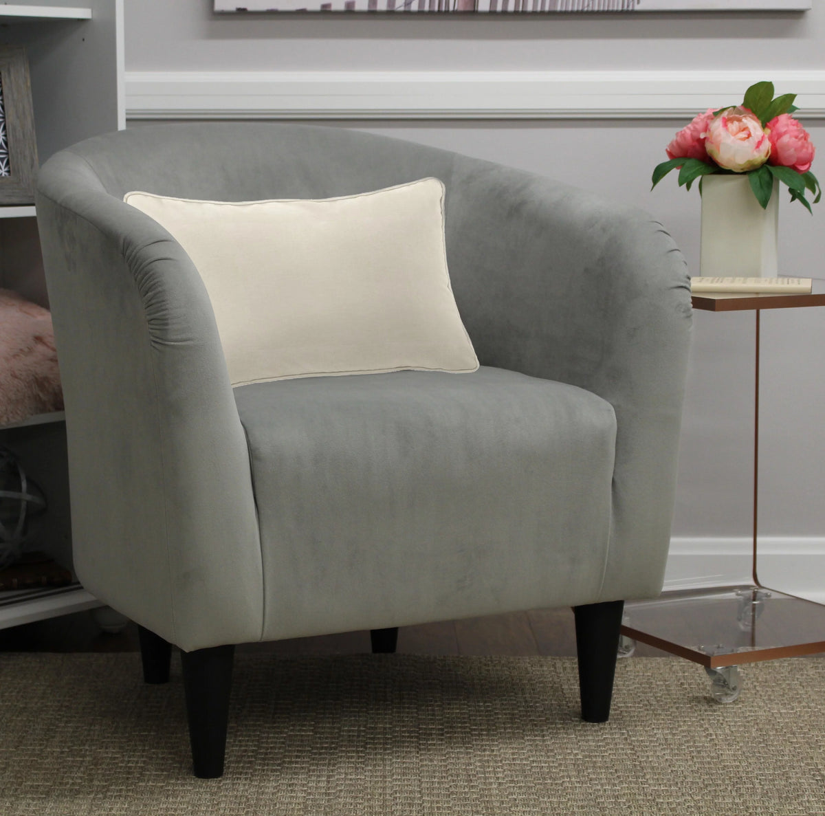 Dove Gray Microfiber Accent Chair J149