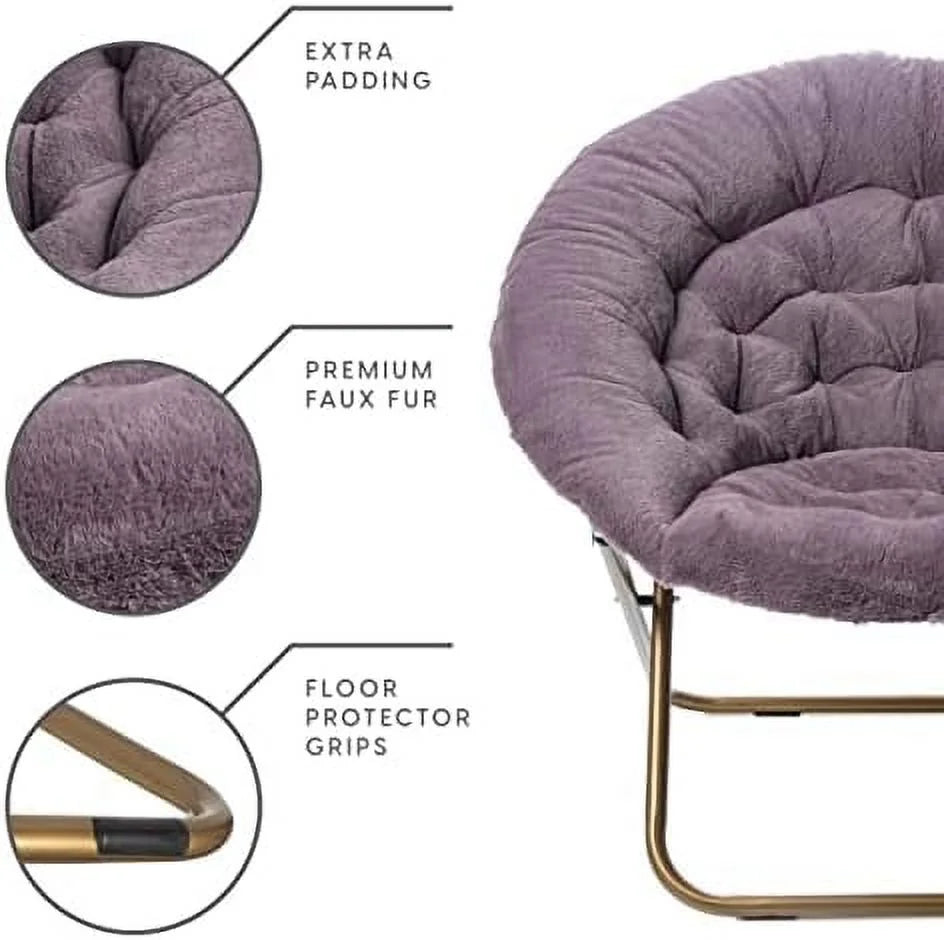 Pink Faux Fur Saucer Chair F22565
