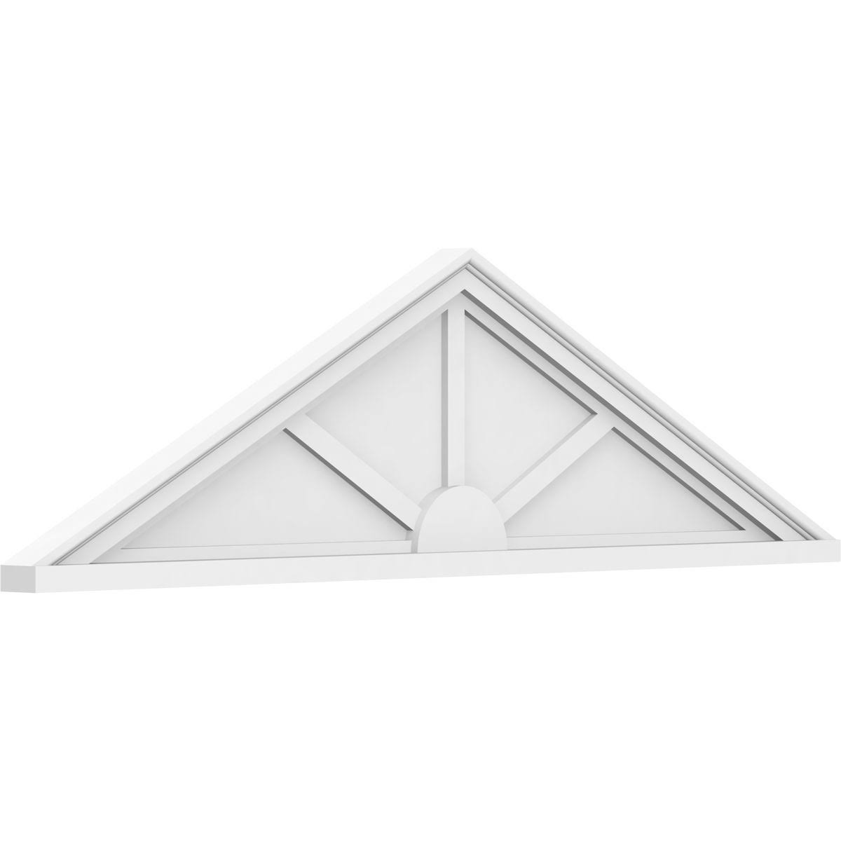 36x22W x 10x22H x 2x22P Peaked Cap 3 Spoke PVC Pediment S4221
