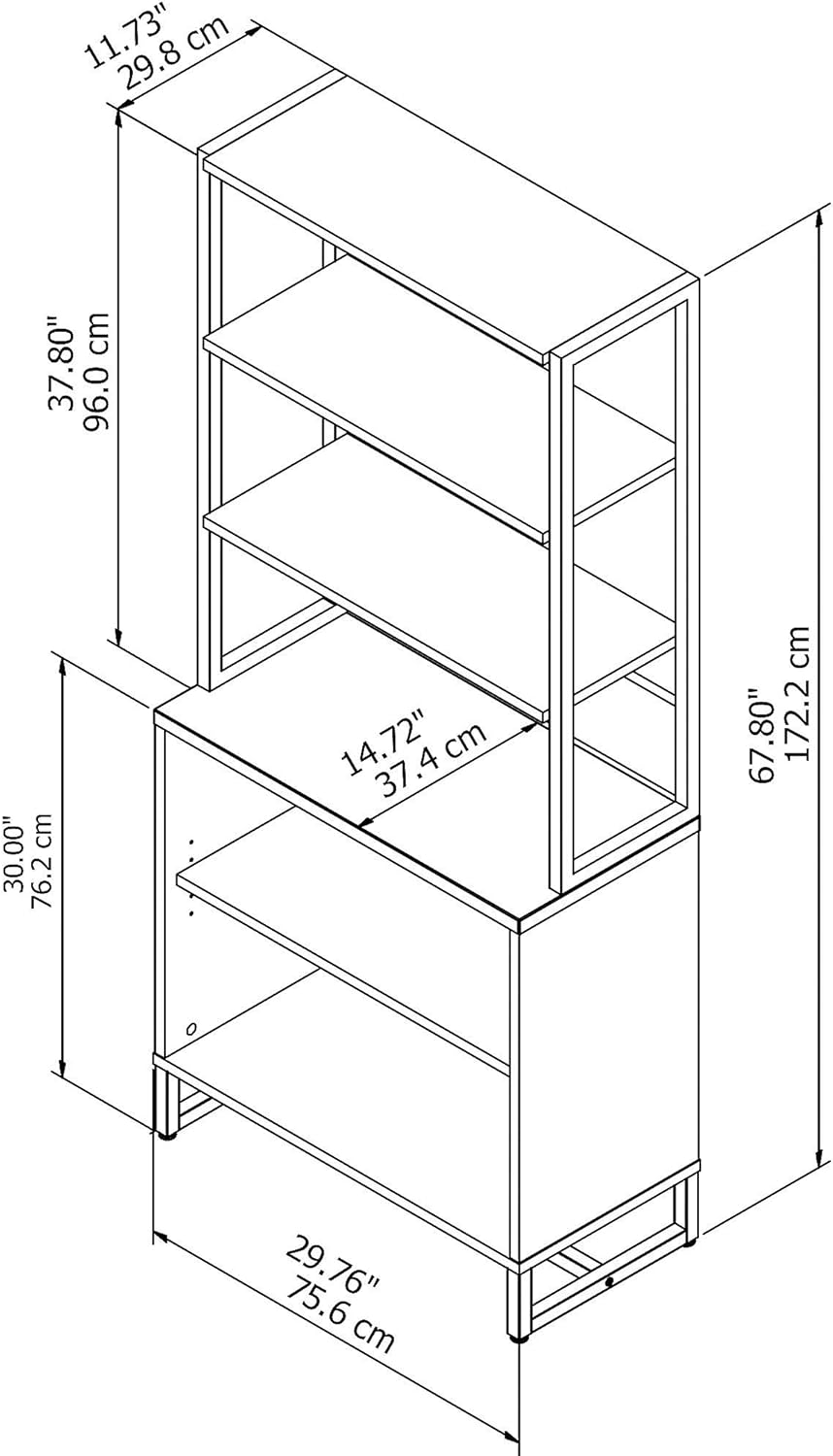 White Bookcase with Hutch G74793