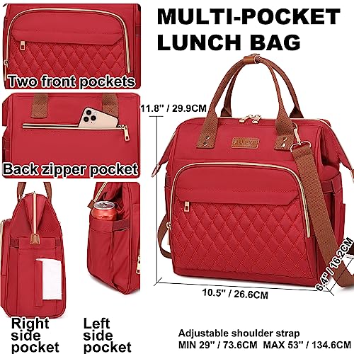 Large Insulated Lunch Tote Bag with Adjustable Strap, Pink G529