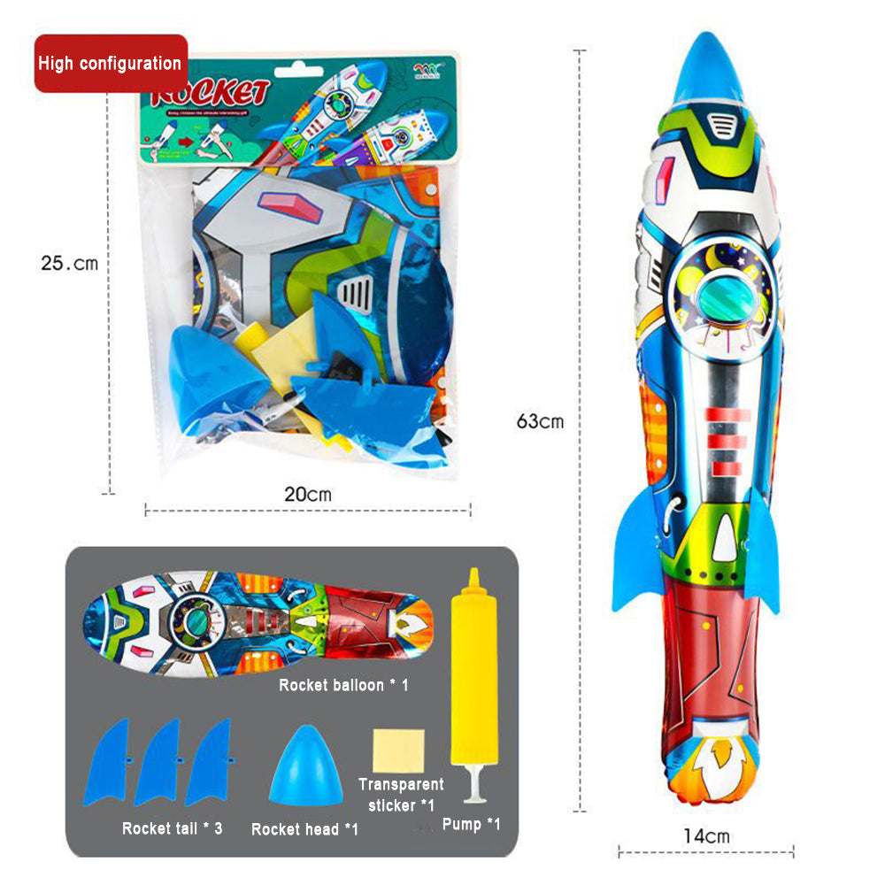 Children Ejection Rocket Outdoor Sport Shooting Game Inflatable Hand Throwing Rocket Launcher Boys Toys A7930