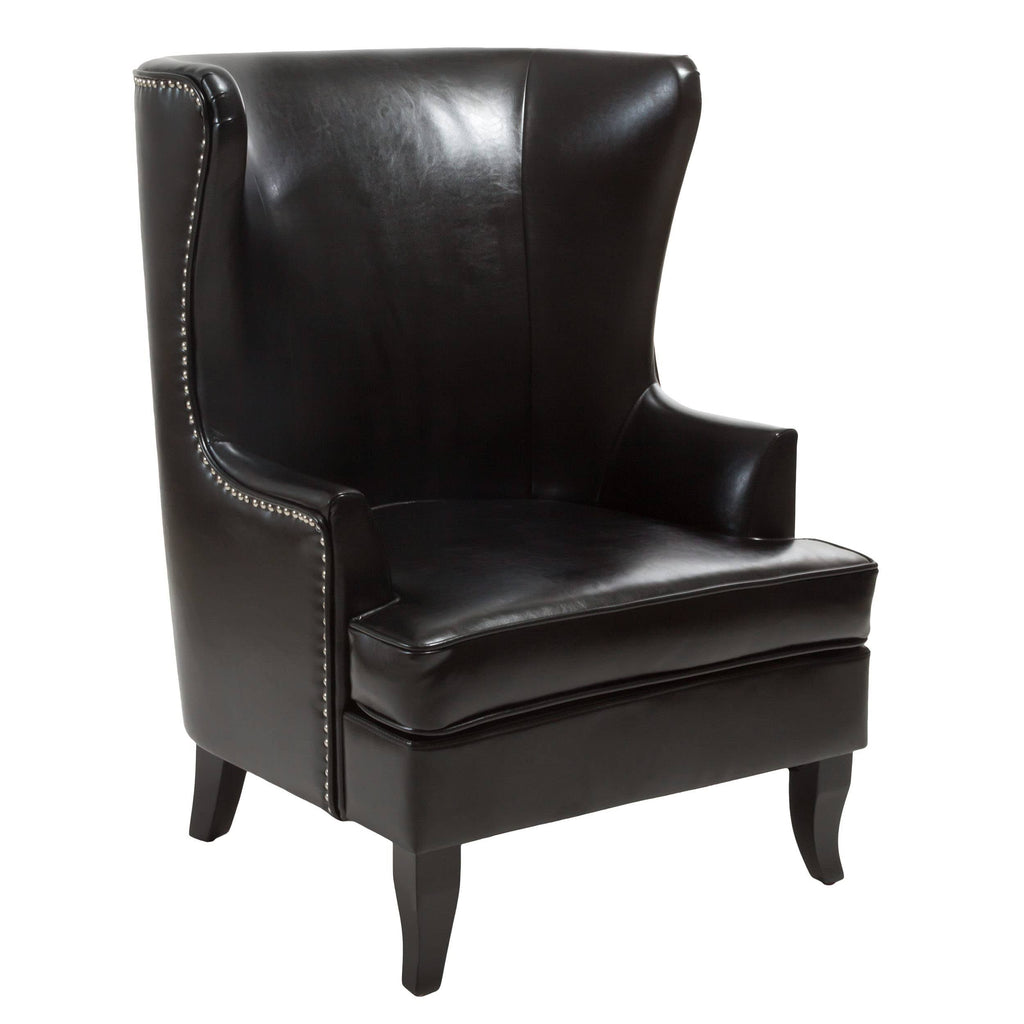 Black High Back Wing Chair O18996