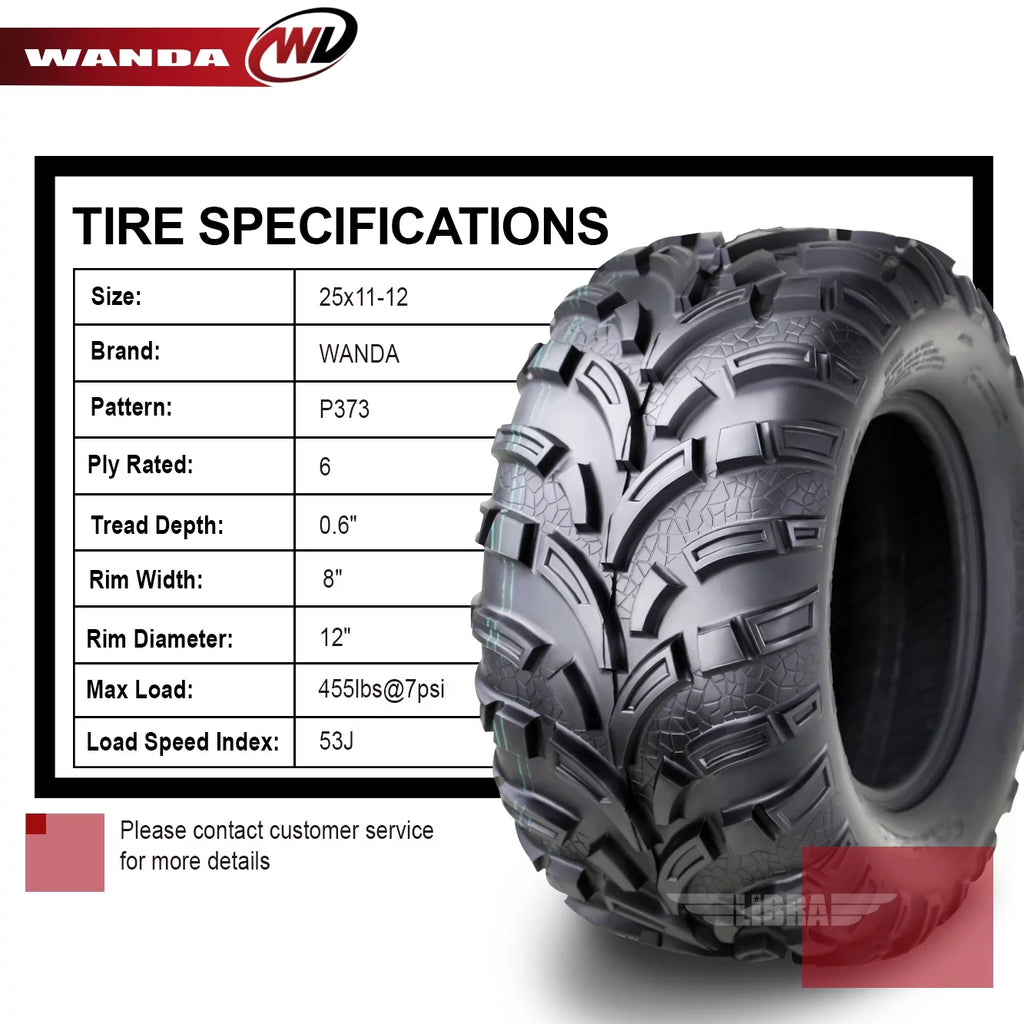 WANDA ATV Tire 25x11-12 6PR J81664