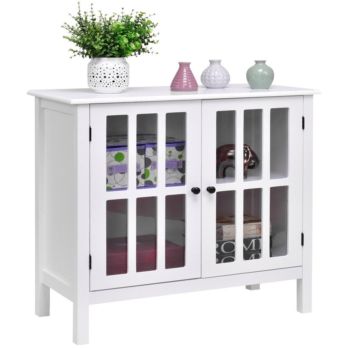 Glass Door Sideboard Storage Cabinet H2534