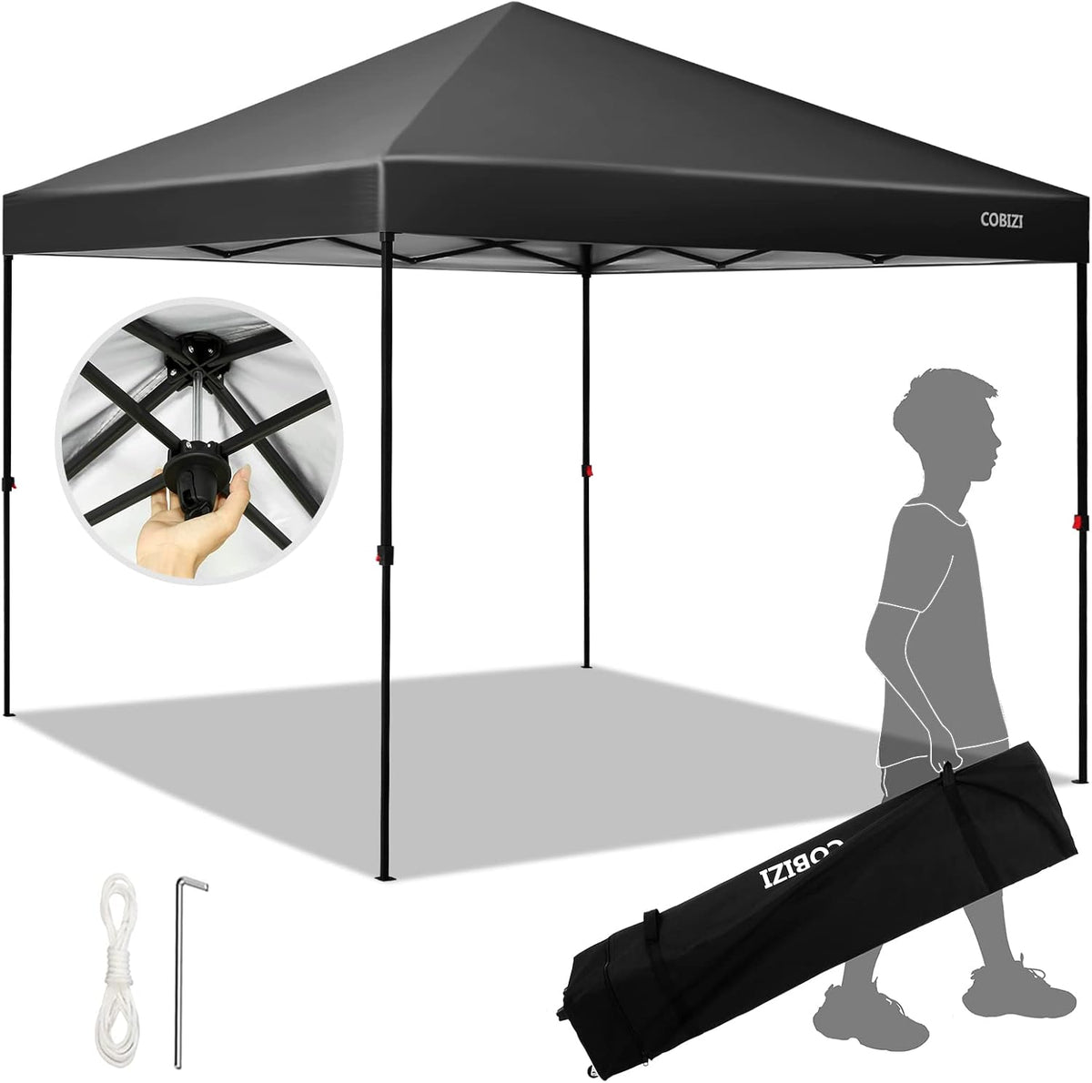 10x10ft Blue Waterproof Pop Up Canopy Tent with Carrying Bag M831