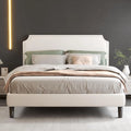 Queen Upholstered Platform Bed Frame with Adjustable Headboard K508