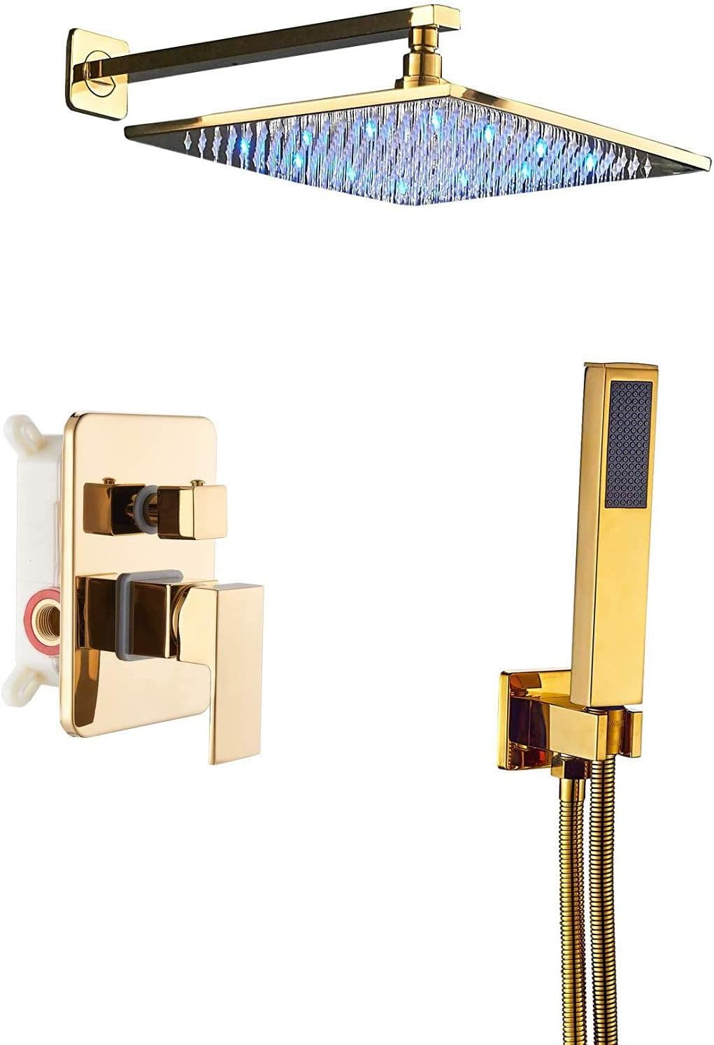 12" Square Rainfall Shower with Handheld Spray Chrome Finish N36823