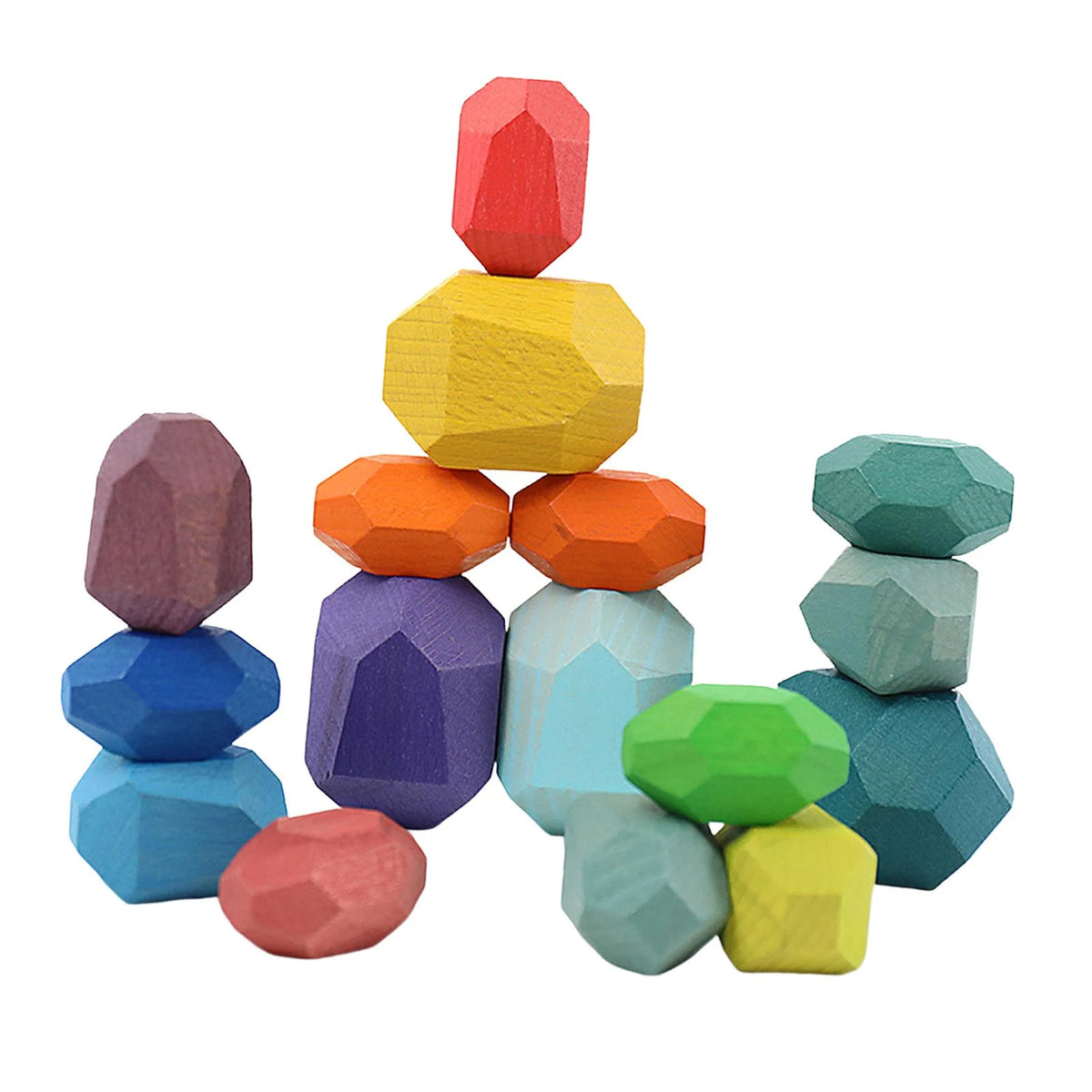 Wooden Sorting Stacking Balancing Stone Building Blocks N172001