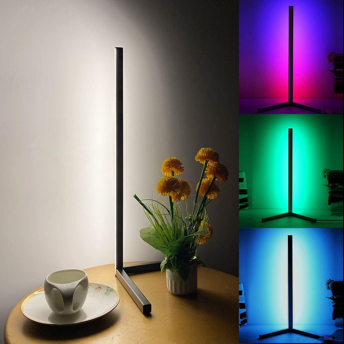 Compact RGB Dimmable LED Table Lamp Black Q194992