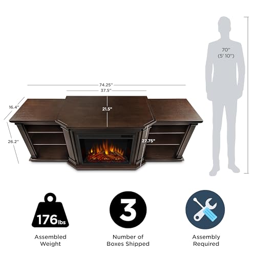 74" Electric Fireplace TV Stand with Adjustable Shelves and Storage, Remote Control, Timer P918