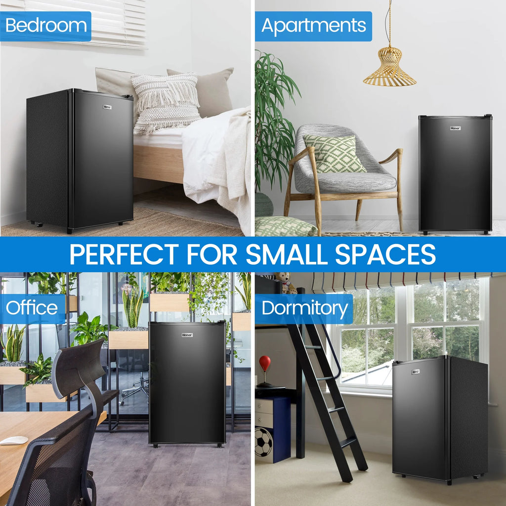 3.2 Cu ft Black One Door Mini Fridge L979
