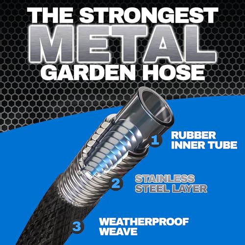 100 Ft Stainless Steel Heavy Duty Garden Hose M960981