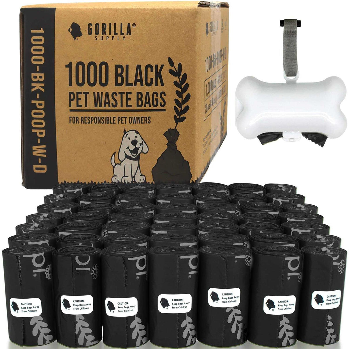Dog Poop Waste Bags with Dispenser and Leash Tie A2165