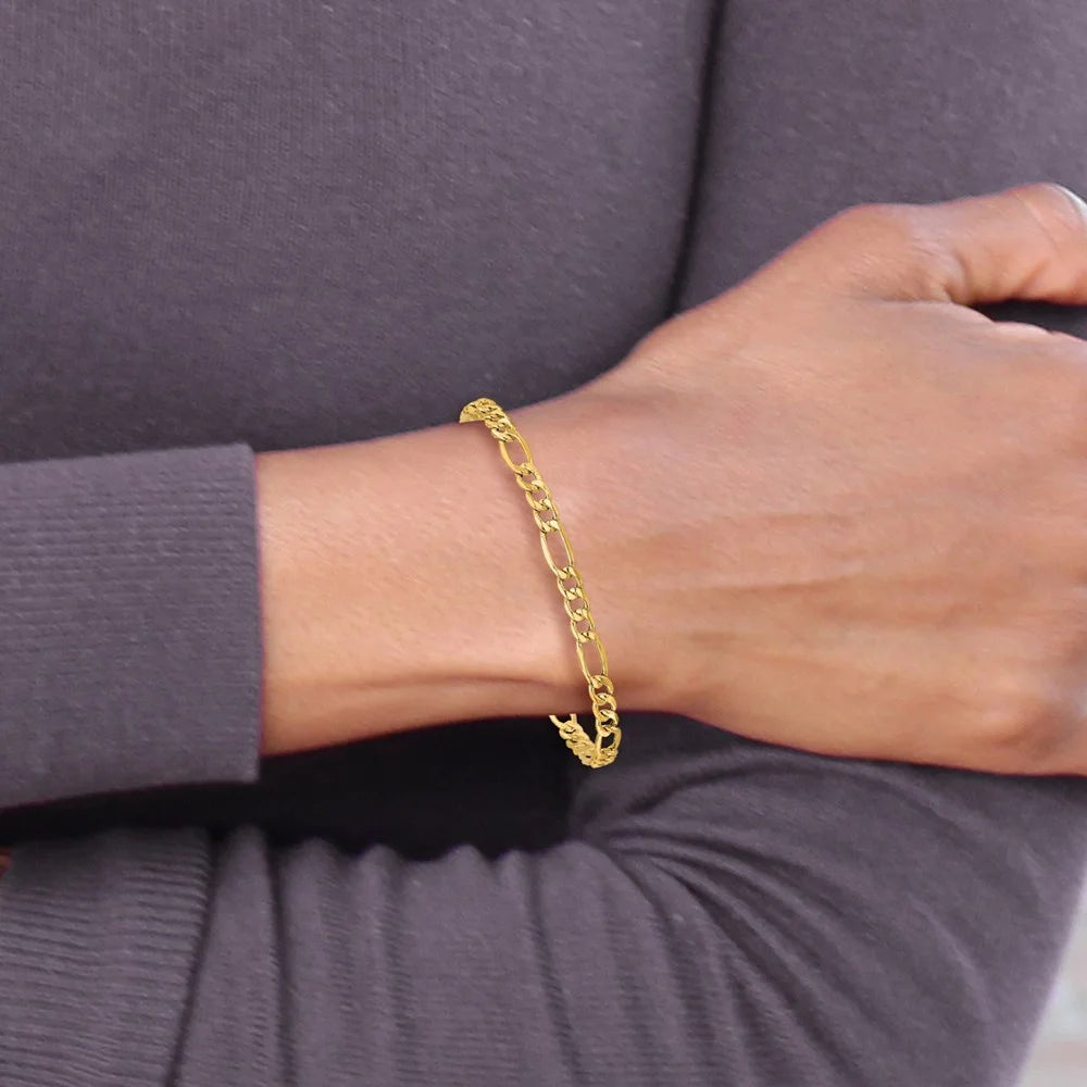 10 Karat Yellow Gold Figaro Chain Bracelet O2030