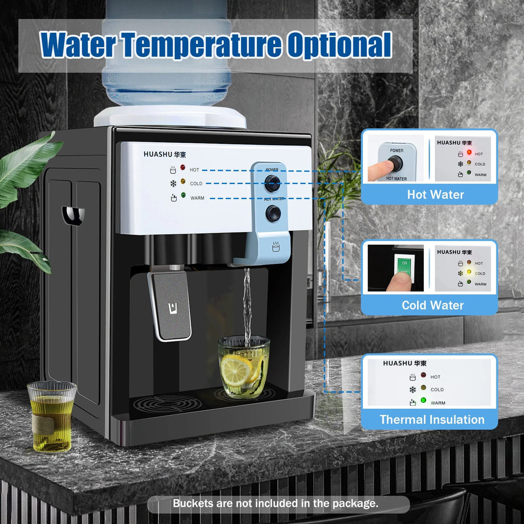 5 Gallon Top Loading Water Cooler Dispenser Hot+Cold Black Y553