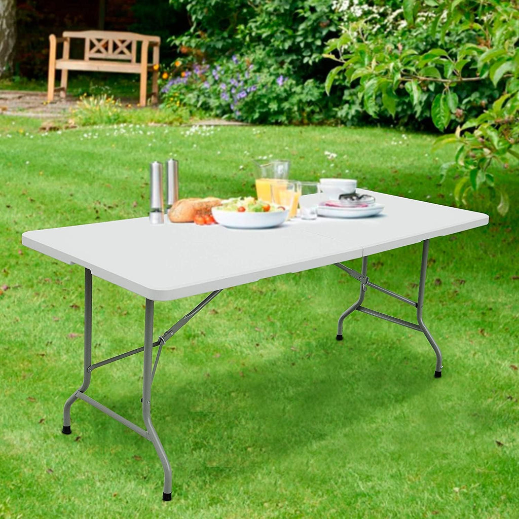 White 6 Ft Heavy Duty Folding Plastic Dining Table R932