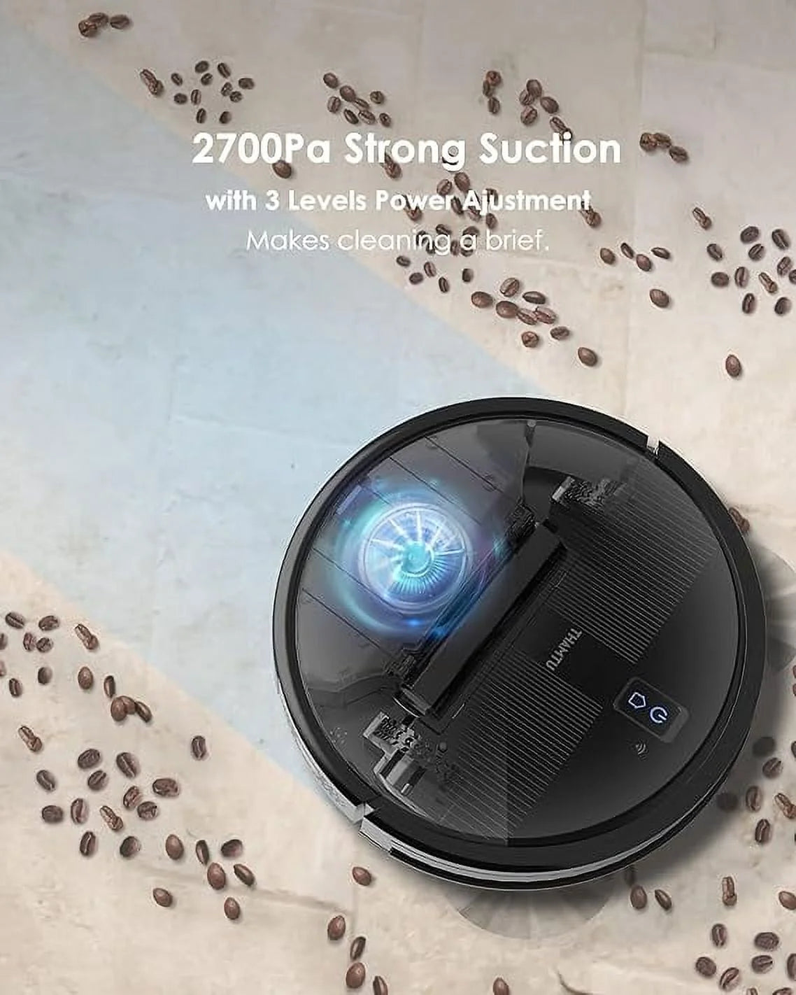 Black Robot Vacuum Cleaner 2700Pa E46385