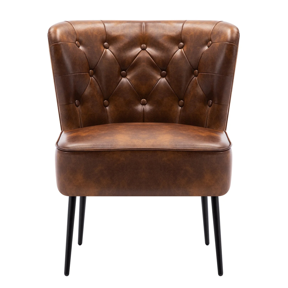 Yellowish Brown PU Tufted Accent Chair F94116