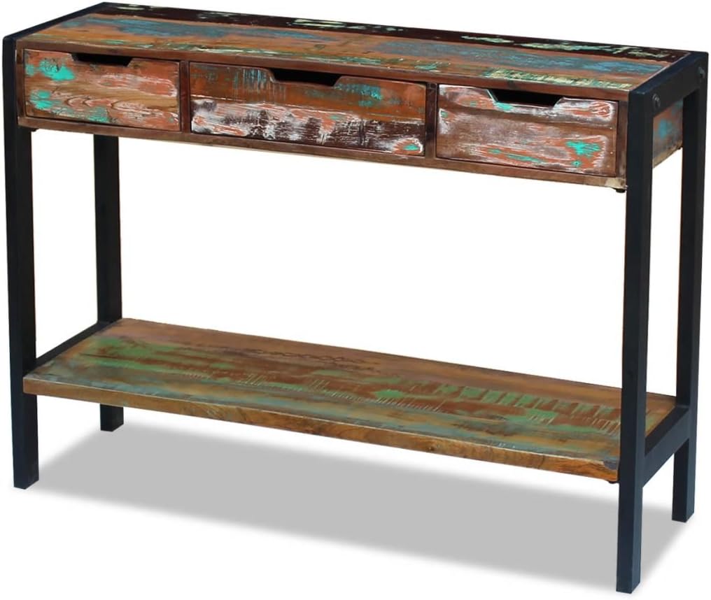 Solid Reclaimed Wood Sideboard with 3 Drawers Q155