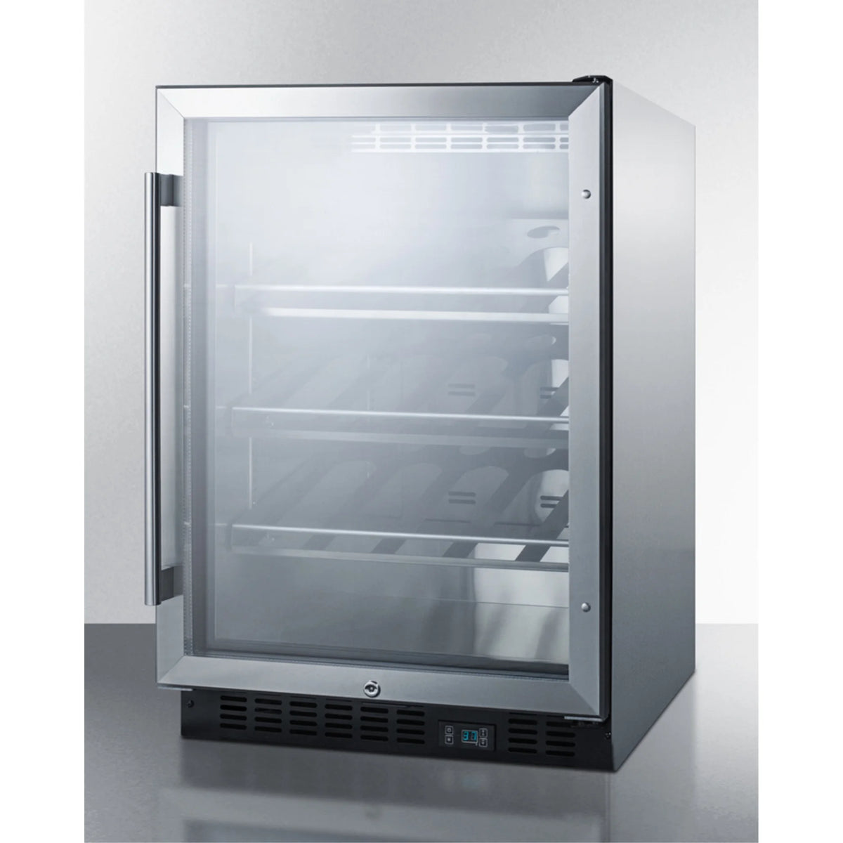 Undercounter wine cellar with champagne shelving P183