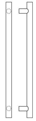 Satin Brass Post Mount Straight Pull Flat Ends 72x22 CtC 84x22 L Overall Z904628