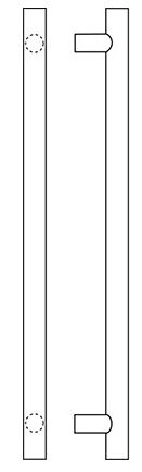 Satin Brass Post Mount Straight Pull Flat Ends 72x22 CtC 84x22 L Overall Z904628