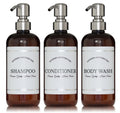 Refillable Body Wash, Shampoo and Conditioner Bottles 16 oz 3 Pack P42174