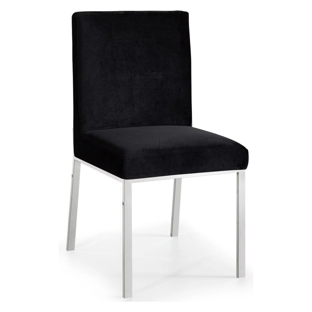 Black Velvet Dining Chair Set of 2 H1494