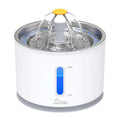 2.4L/81oz Automatic Cat Water Fountain with Stainless Steel Lid and LED Light X131438