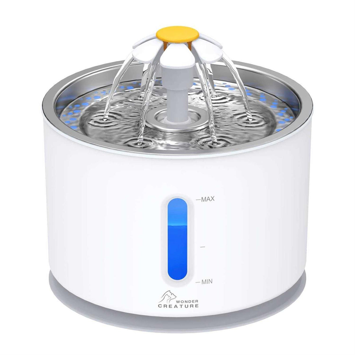 2.4L/81oz Automatic Cat Water Fountain with Stainless Steel Lid and LED Light X131438