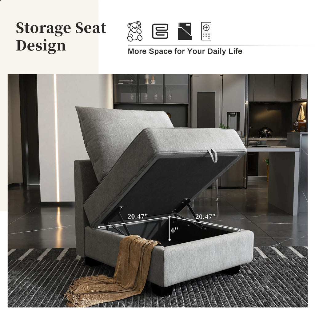 Grey Modular Couch with Storage C782018