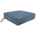 Sunbrella Denim Blue Rectangular Outdoor Deep Seat Chair Cushion with Ties and Welt K9847