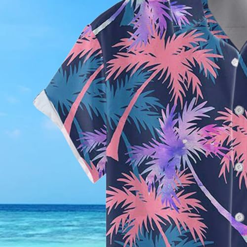 Mens Printed Hawaiian Button Down Shirts W1651