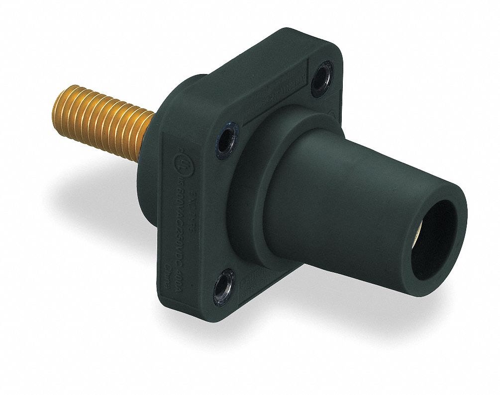 Black Female Threaded Stud Receptacle E803