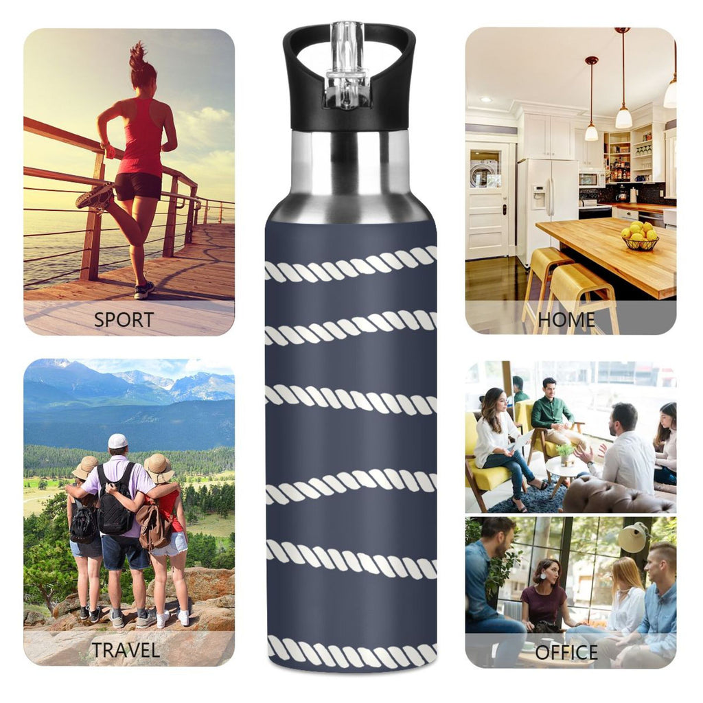 20 OZ Stainless Steel Vacuum Insulated Water Bottle with Straw Lid C842812